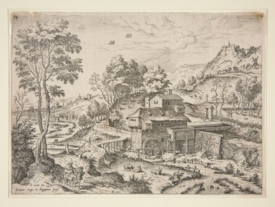 La fuite en Égypte, des paysages avec scènes bibliques et mythologiques - Hieronymus Cock