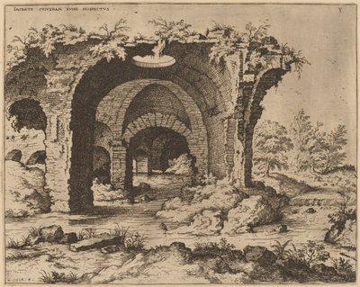 Vue de ruines non identifiées - Hieronymus Cock