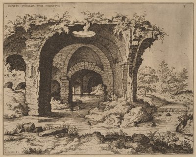 Vue sur des ruines non identifiées - Hieronymus Cock