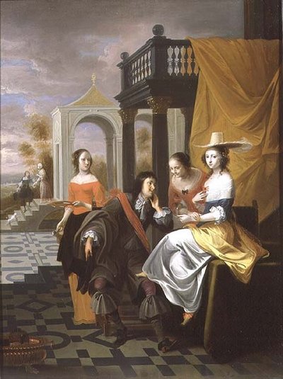 Un gentilhomme faisant la cour, 1661 - Hieronymus Janssens