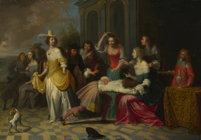 Dames et Messieurs jouant à La Main Chaude, vers 1655-1665 - Hieronymus, Janssens