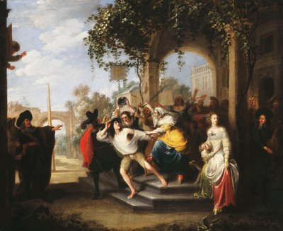 La parabole du fils prodigue - Le fils prodigue chassé par les prostituées - Hieronymus Janssens