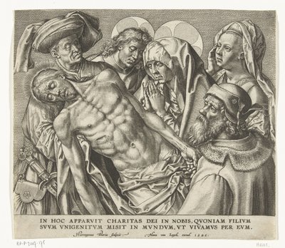 Le corps du Christ mort est porté - Hieronymus Wierix