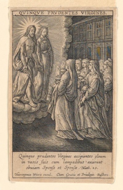 Les cinq vierges sages, de la suite "Speculum Virginitatis" - Hieronymus Wierix