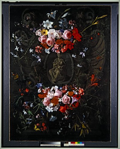 Cartouche avec des fleurs - Hieronymus the Elder Galle