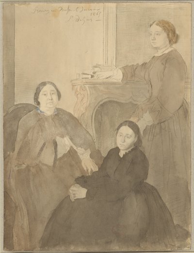 Mme Michel Musson et ses filles Estelle et Désirée - Hilaire Germain Edgar Degas