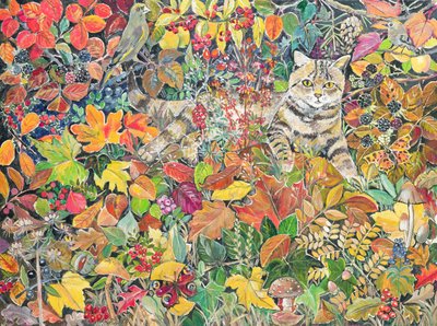 Chat tigré en automne, 1996 - Hilary Jones