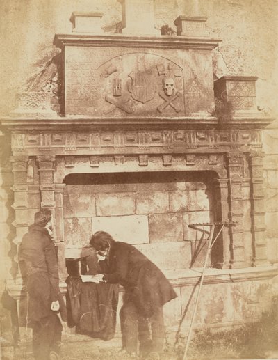 [D.O.Hill et un ami au monument de Bethune, Greyfriars, Édimbourg]. - Hill and Adamson
