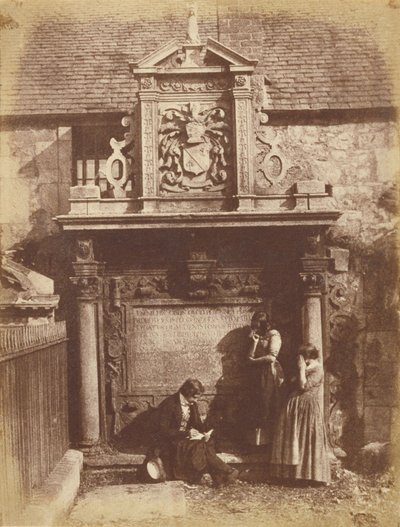 Cimetière de Greyfriars, le monument Dennistoun avec D. O. Hill et ses nièces - Hill and Adamson