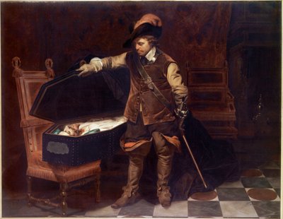 Olivier Cromwell devant le cercueil de Charles Ier Stuart - Hippolyte Delaroche
