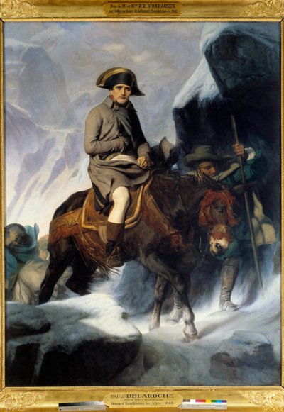 Portrait de Napoléon Bonaparte (1769-1821) traversant le Saint-Bernard en 1800 - Paul Delaroche