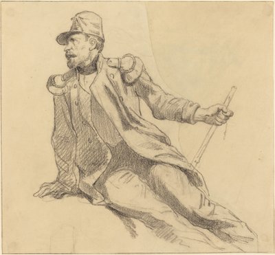 Un soldat assis - Hippolyte Bellange