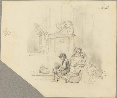 Figures à un Service Religieux - Hippolyte Bellange