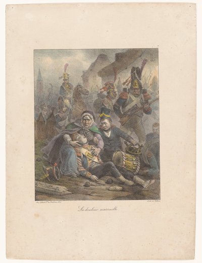 Douleur maternelle (Lithografische schetsen, Croquis lithographiques) - Hippolyte Bellange