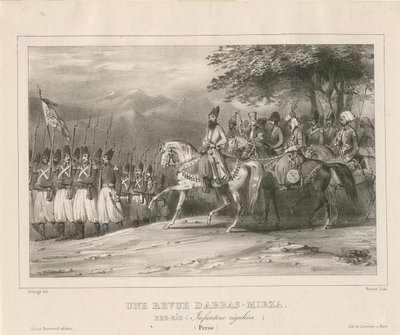 Prince, Maréchal Abbas Mirza 1789-1833 inspecte le régiment d