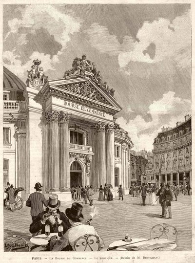 La Bourse de Paris en 1889. Dessin de M. Berteault - Hippolyte Berteaux