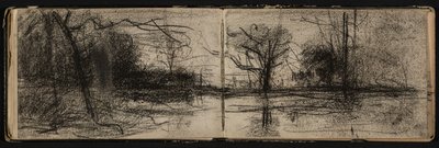 Paysage avec étang (page d