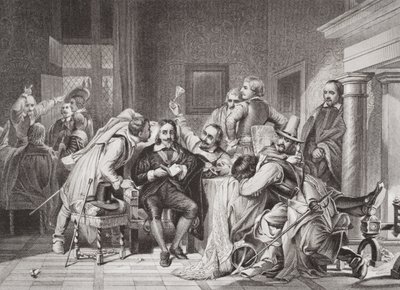 Charles I (1600-49) dans la salle de garde insulté par les soldats d