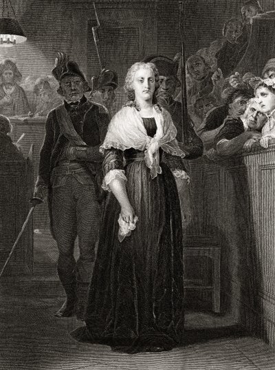 Marie-Antoinette devant le Tribunal Révolutionnaire, 14 octobre 1793, gravée par William French (c.1815-98) - Hippolyte Delaroche