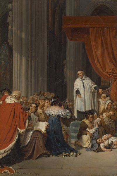 Saint Vincent de Paul Prêchant à la Cour de Louis XIII au Nom des Enfants Abandonnés - Hippolyte Delaroche