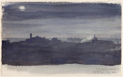 Vue de Rome la nuit - Hippolyte Flandrin