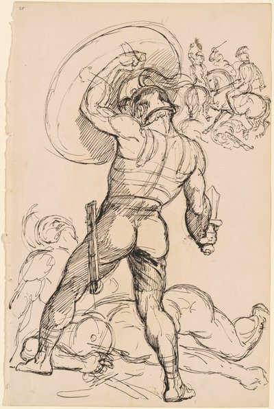 Un ancien guerrier romain en bataille - Hippolyte Lalaisse
