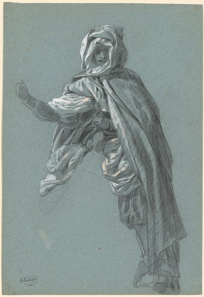 Un cavalier arabe à dos de chameau - Hippolyte Lalaisse