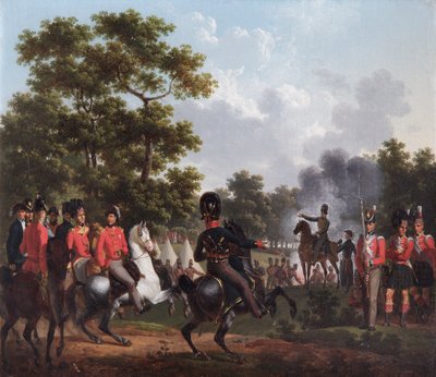 Le Duc de Wellington visitant les avant-postes à Soignies - Hippolyte Lecomte