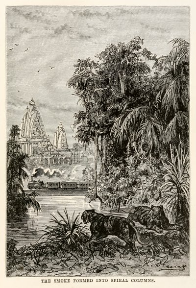 La fumée formait des colonnes en spirale, d