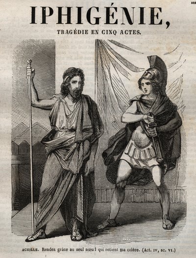Iphigénie tragédie de Jean Racine - gravure dans « Œuvres de Jean Racine » illustrée par Pauquet et notice par Émile de La Bédollière - 1851. - Hippolyte Louis Pauquet