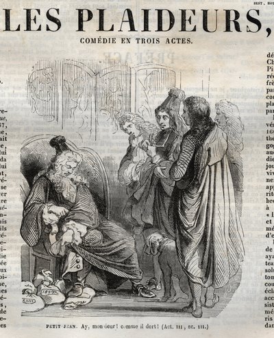 Les Plaideurs (1668) comédie en trois actes - gravure dans "Œuvres de Jean Racine" illustrée par Pauquet et notice par Emile de La Bédollière - 1851 - Hippolyte Louis Pauquet