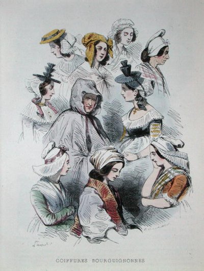 Coiffes des paysans bourguignons, du livre 