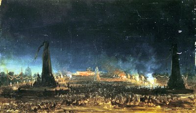 Fête nocturne sur le Champ de Mars, Paris - Hippolyte Victor Valentin Sebron