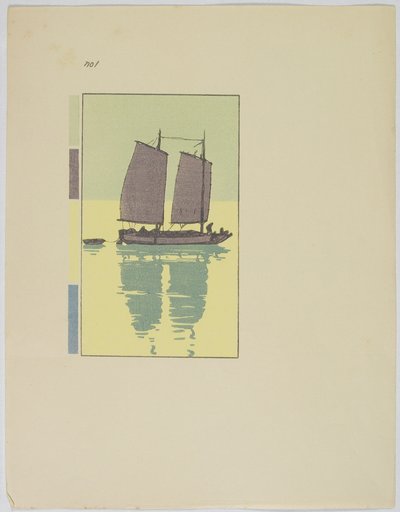 Un Jonque, Planche No. 1, fin du 19e-milieu du 20e siècle - Hiroshi Yoshida
