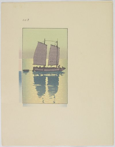 Un Jonque, Planche No. 2, fin du 19e-milieu du 20e siècle - Hiroshi Yoshida