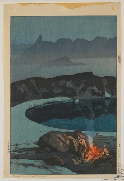 Camping à Washiha, de la série, Douze scènes dans les Alpes japonaises, époque Taisho - Hiroshi Yoshida