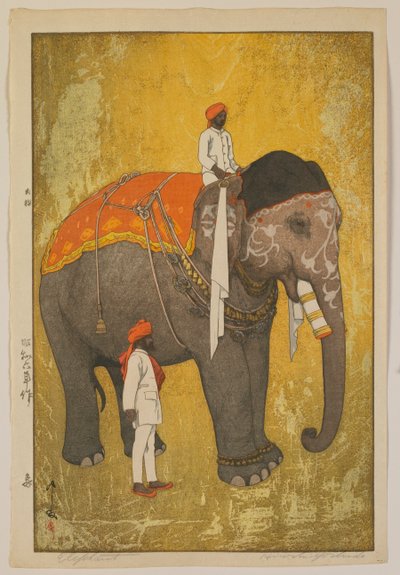 Éléphant, époque Showa - Hiroshi Yoshida