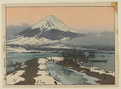 Fujiyama depuis le lac Kawaguchi, de la série Dix vues du mont Fuji, époque Taisho - Hiroshi Yoshida