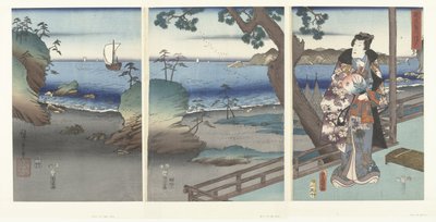 Le prince élégant Genji à Suma - Hiroshige (I) , Utagawa