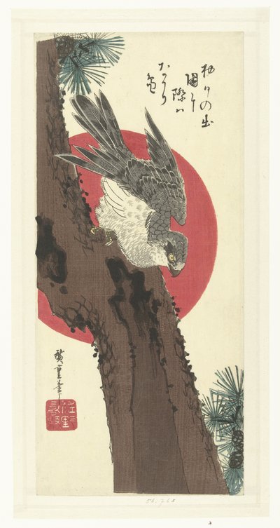 Faucon sur un pin - Hiroshige (I) , Utagawa
