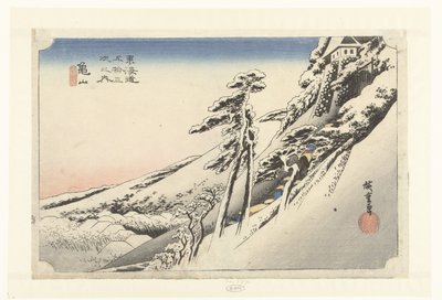 Kameyama, une éclaircie après la neige - Hiroshige (I) , Utagawa
