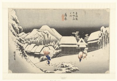 Kanbara, neige du soir (les 53 stations du Tokaido) - Hiroshige (I) , Utagawa