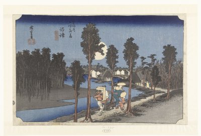 Numazu au crépuscule (Les 53 stations du Tokaido) - Hiroshige (I) , Utagawa