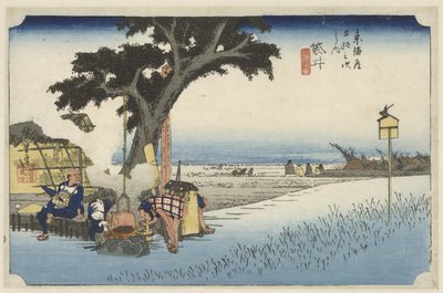 Maison de thé en plein air à Fukuroi - Hiroshige (I) , Utagawa