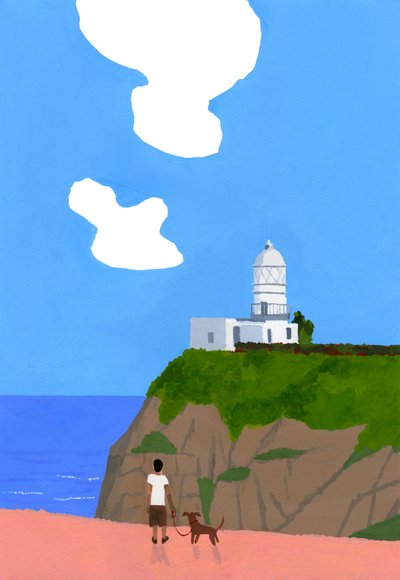 Phare, chien et garçons - Hiroyuki Izutsu