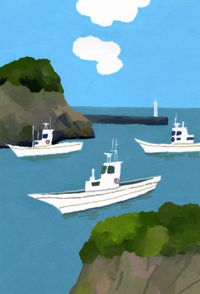 Trois bateaux de pêche - Hiroyuki Izutsu