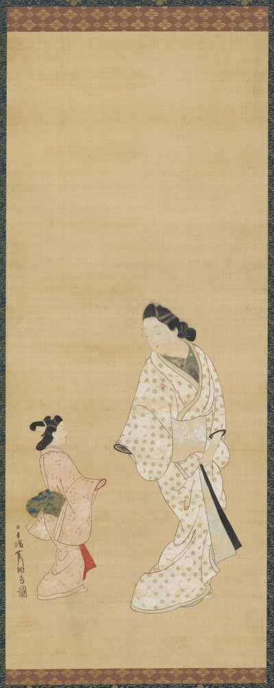 Yujo et une fille, 1688-1697 - Hishikawa Morofusa
