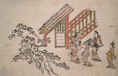 Près de la porte de New Yoshiwara - Hishikawa Moronobu