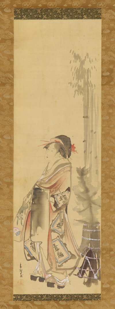Fille jouant au volant et au volant, 1615-1868 - Hishikawa Sori