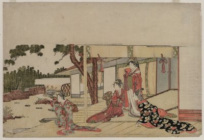 Femmes sur une véranda, vers 1800 - Hishikawa Sori III